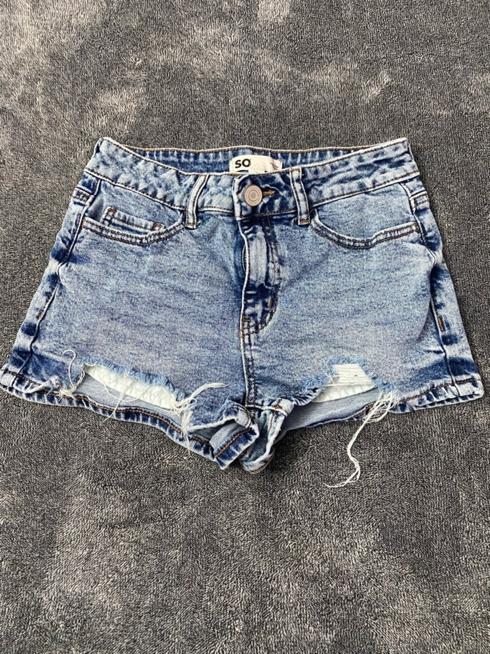 SO Heritage High-Rise Distressed Denim Short Shorts – Size 7/28W Boho festival